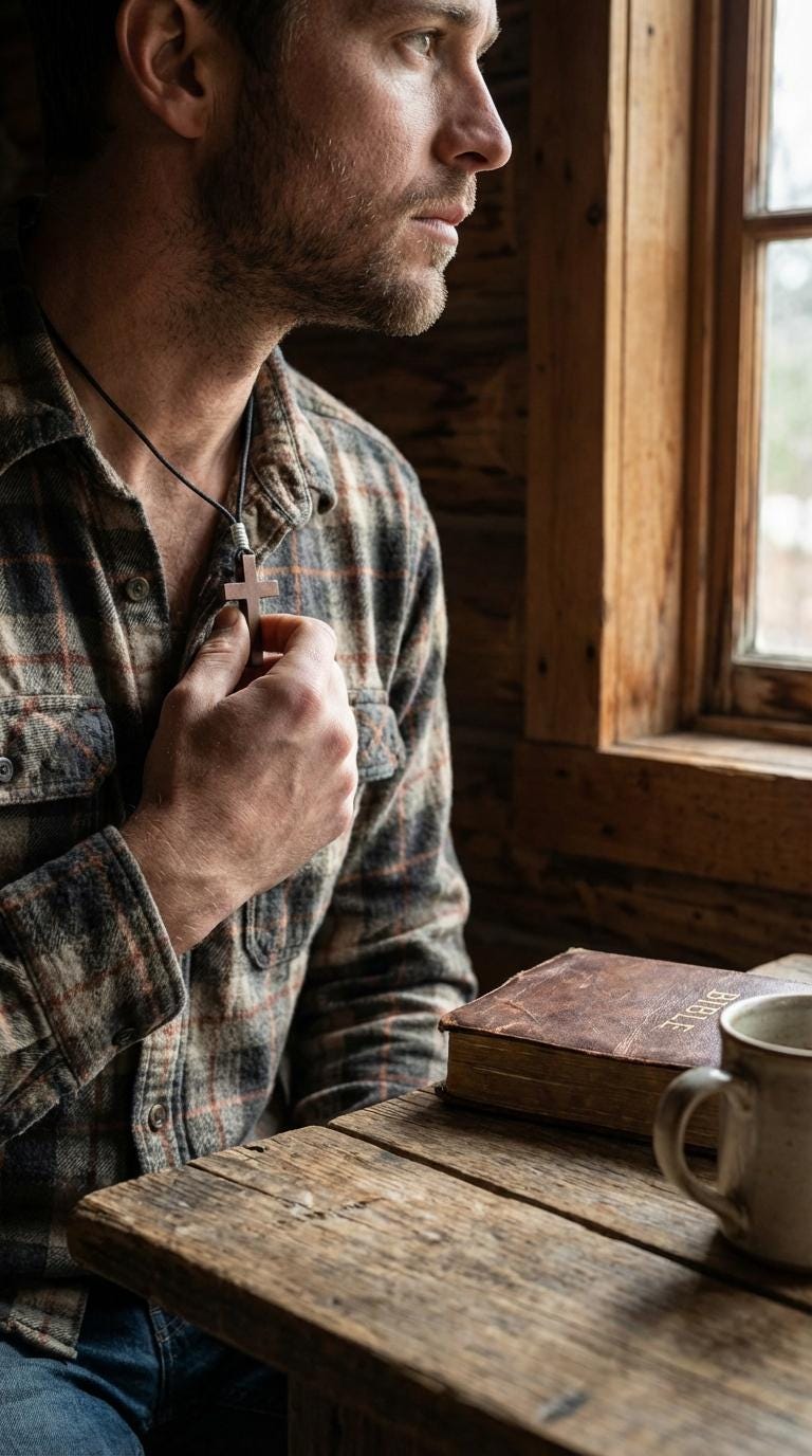 Men's Minimalist Wooden Cross Necklace | Paracord Adjustable Christian Jewelry, Lightweight and Durable Gift