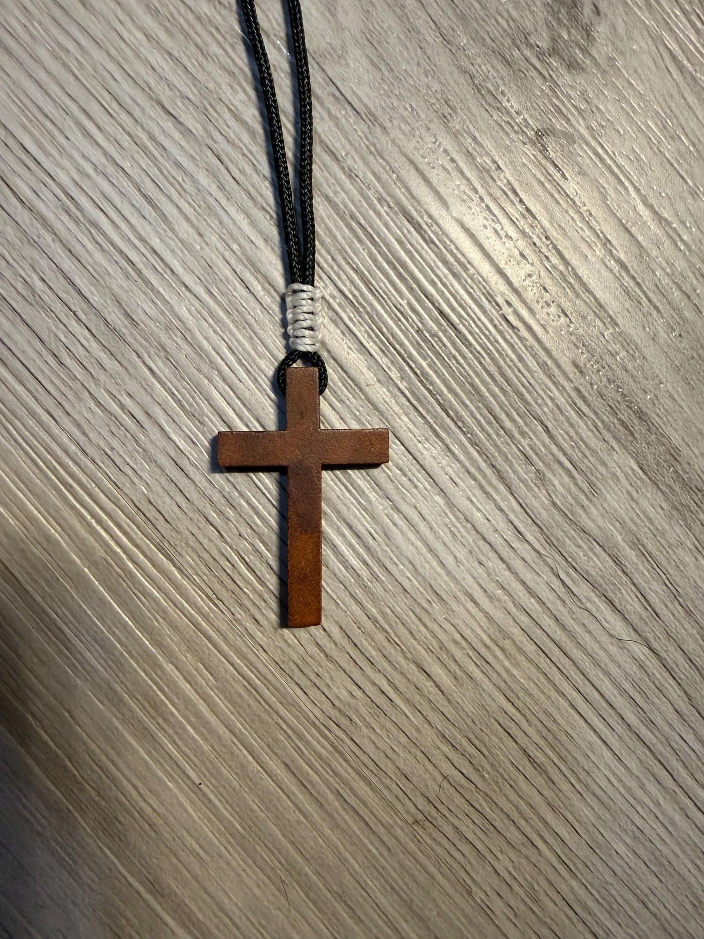 Men's Minimalist Wooden Cross Necklace | Paracord Adjustable Christian Jewelry, Lightweight and Durable Gift