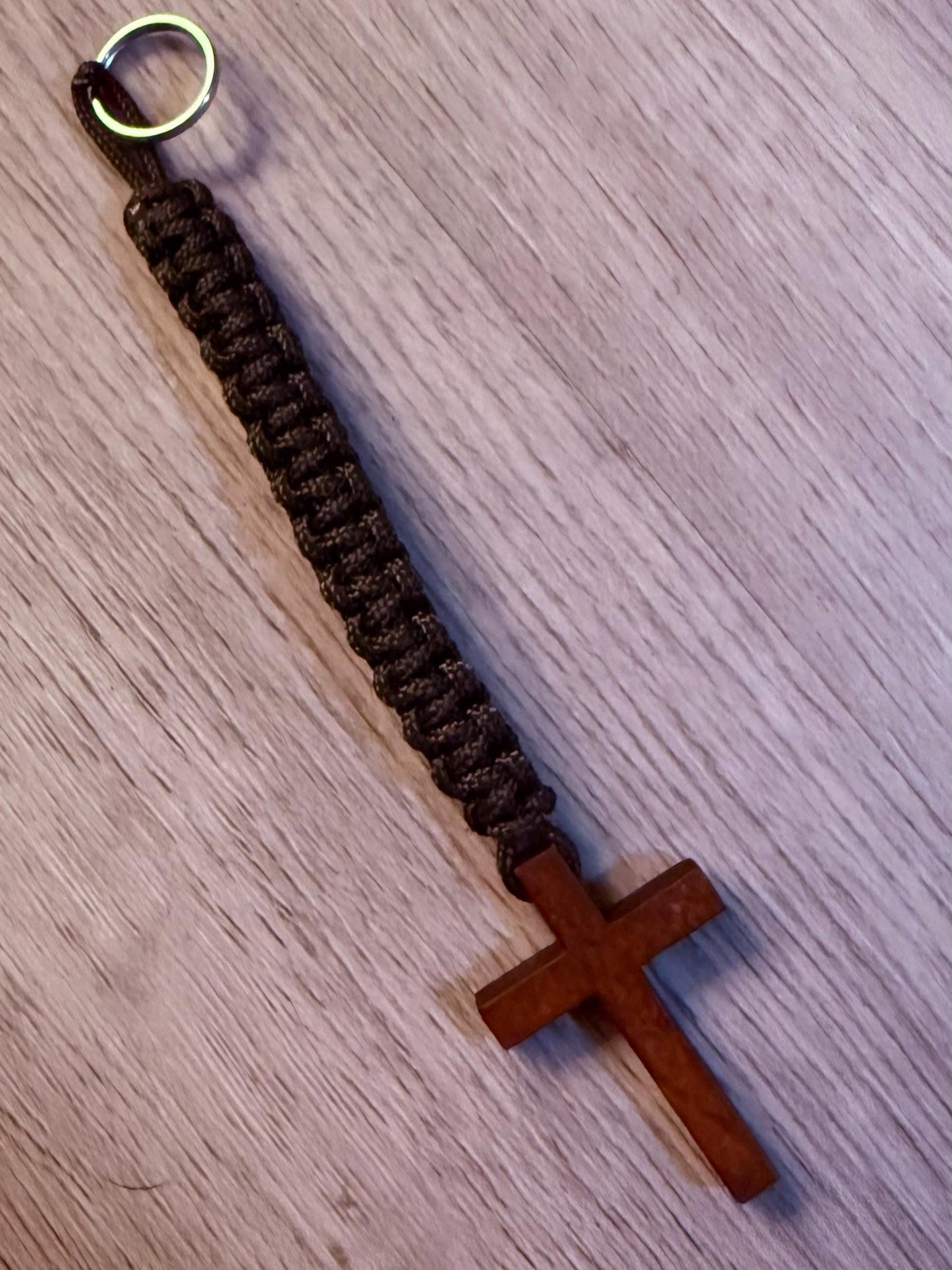 Wooden Cross Paracord Lanyard