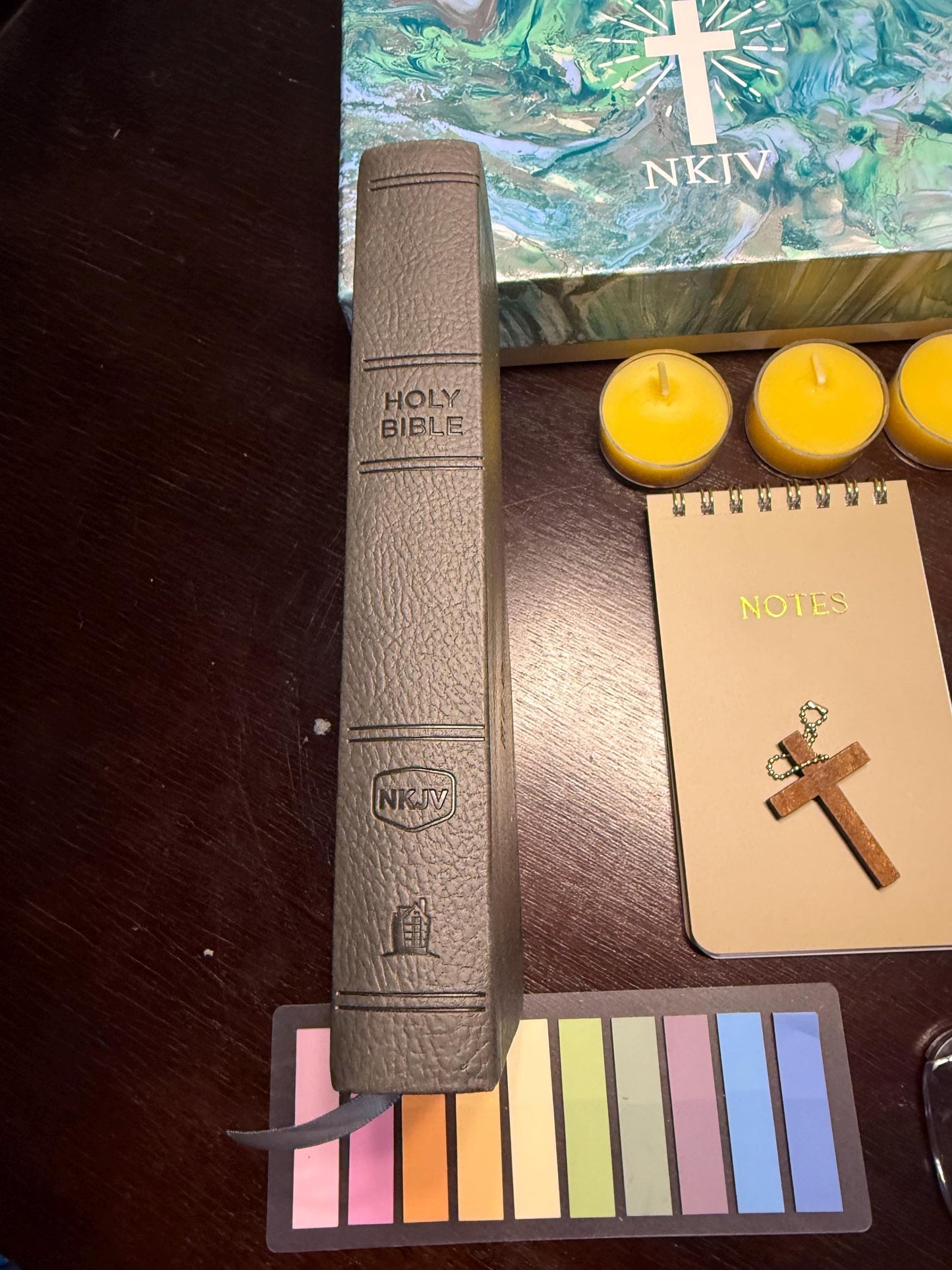 Hand Painted NKJV Bible Box Gift Set | Red Letter edition | Baptism Confirmation