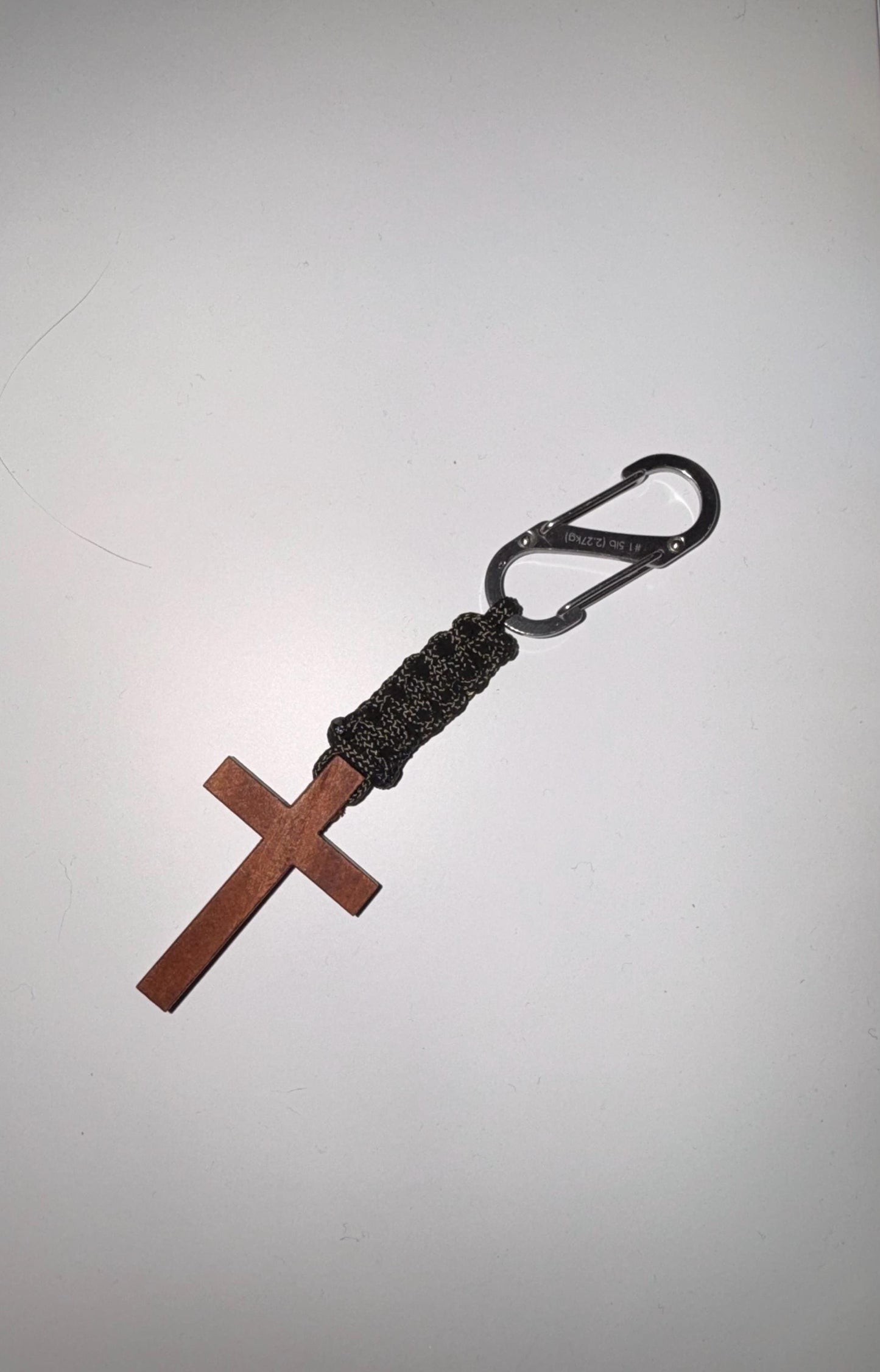 Men's Wooden Cross Paracord Keychain |Military, Outdoors, Faith Accessories, Stocking Stuffers