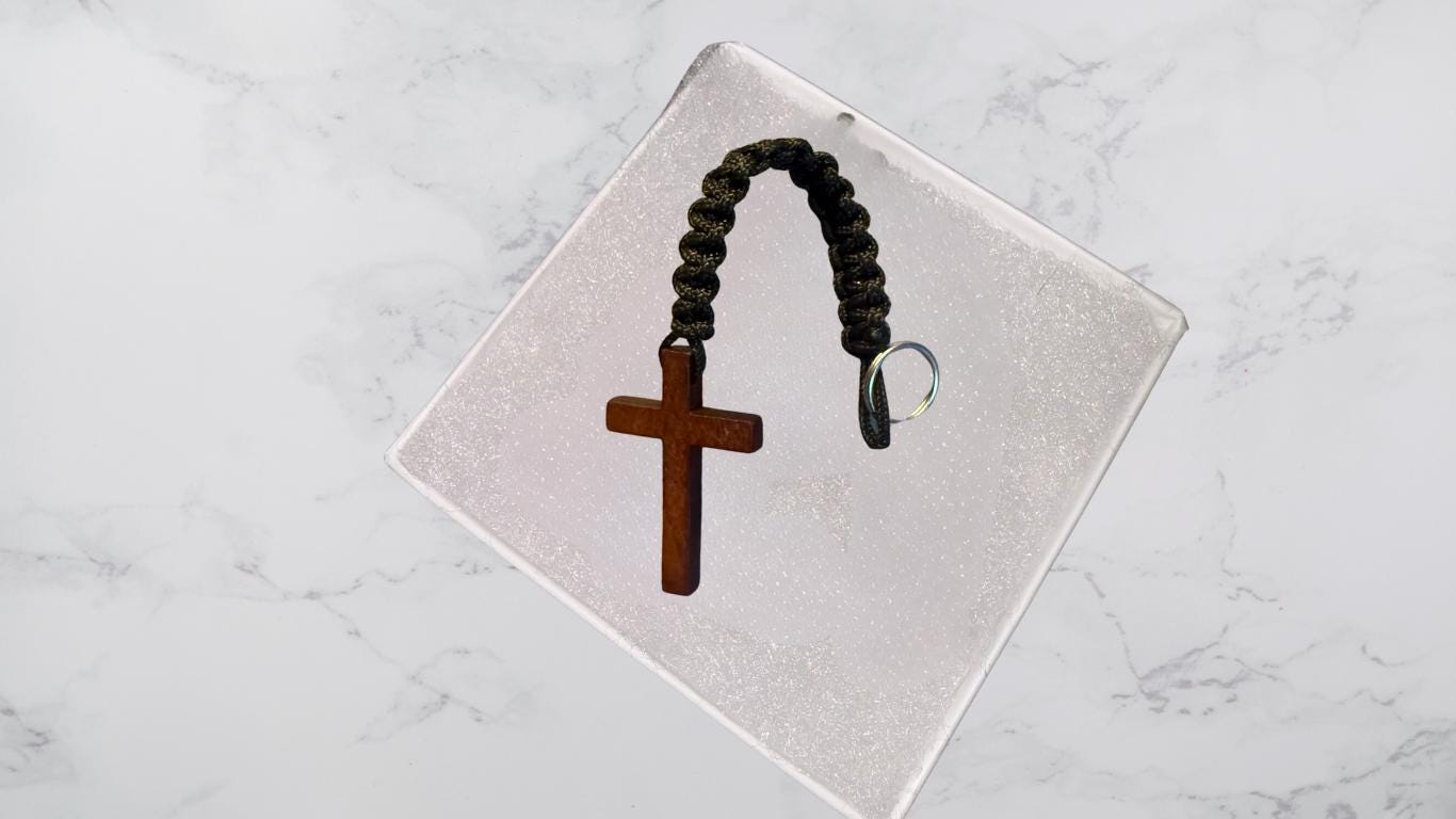 Wooden Cross Paracord Lanyard