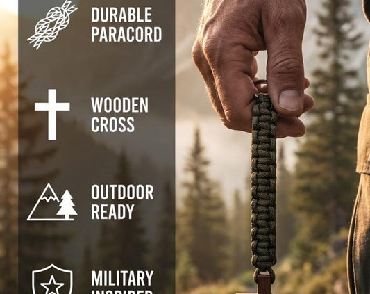 Wooden Cross Paracord Lanyard
